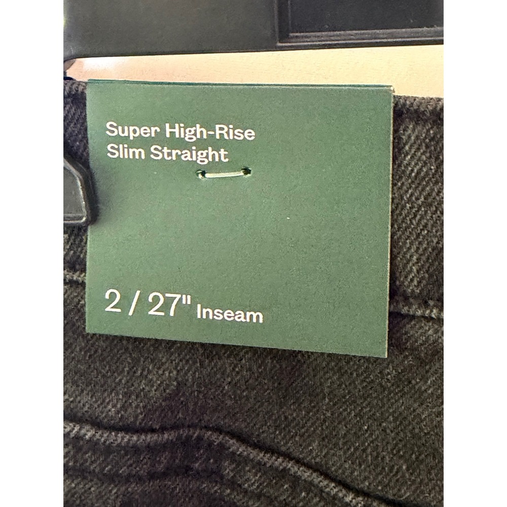 Wild Fable Super High-Rise Slim Straight Distressed Black Jeans Sz 2 -27" Inseam - Picture 5 of 5